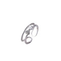 Anillos de plata hermosos vendedores calientes anillo del acero inoxidable de 8 quilates para las mujeres